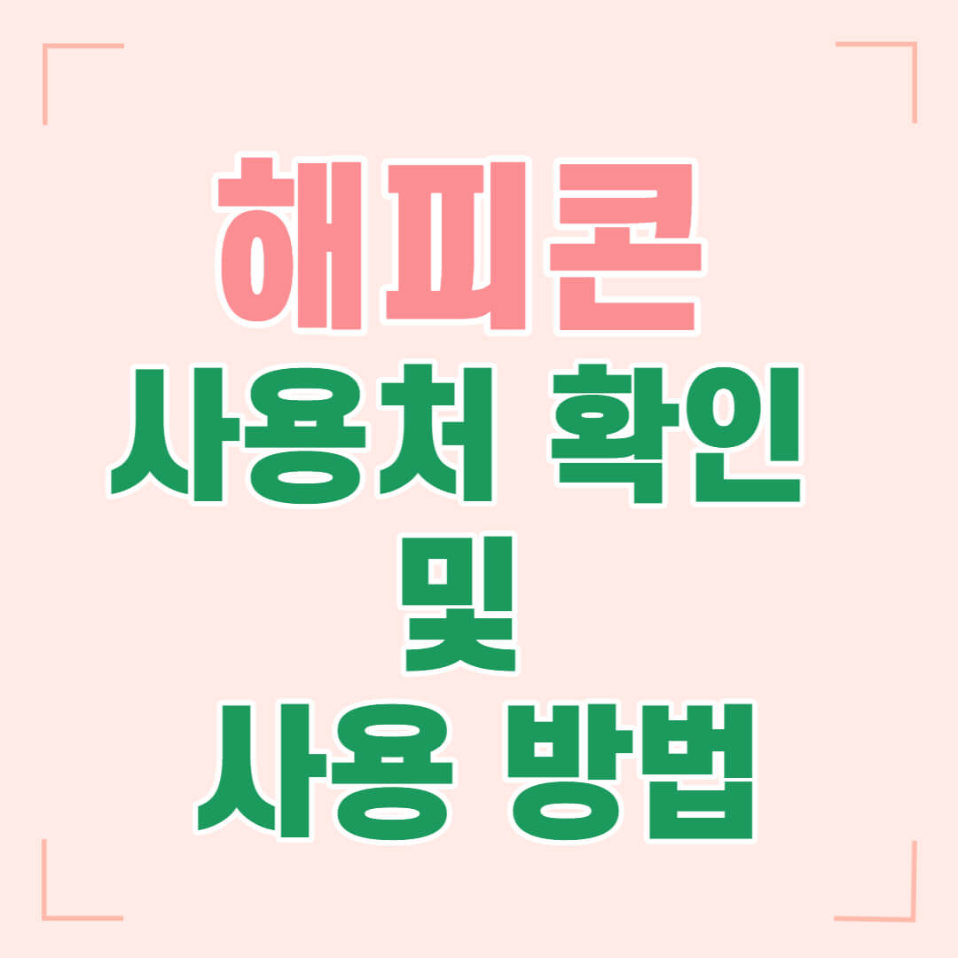 해피콘 사용처 확인 방법