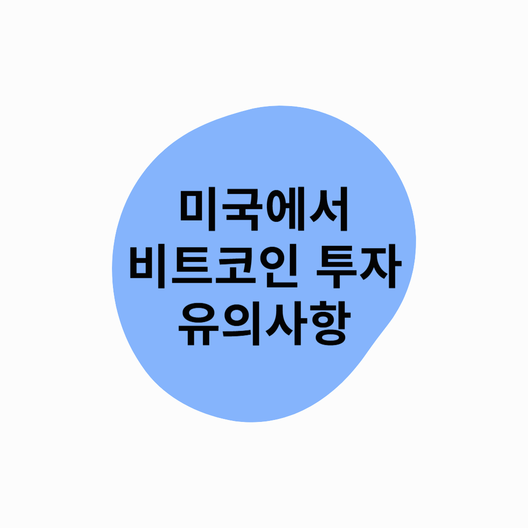 미국에서 암호화폐(비트코인)에 투자할 때 유의해야 할 사항