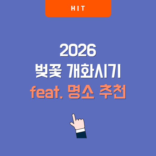 2026년 벚꽃 개화 시기 알아보기 전국 벚꽃 명소 추천