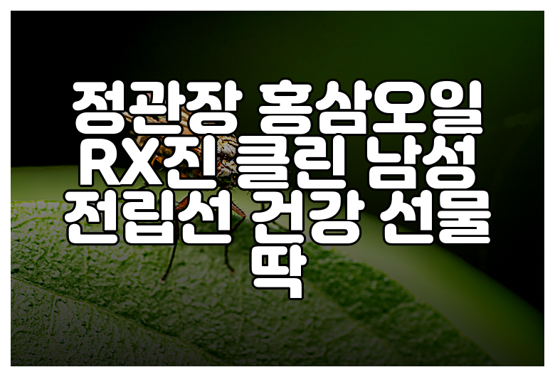 정관장 홍삼오일 RX진 클린 남성 전립선 건강 선물 딱