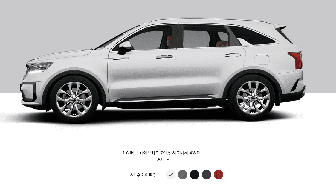 쏘렌토 페이스리프트 MQ4 색상