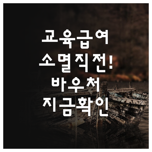 교육급여 바우처 잔액 소멸 방지를 위..