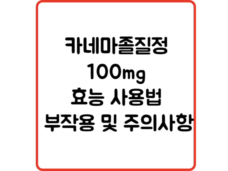카네마졸질정 100mg 효능 사용법 부작용 및 주의사항