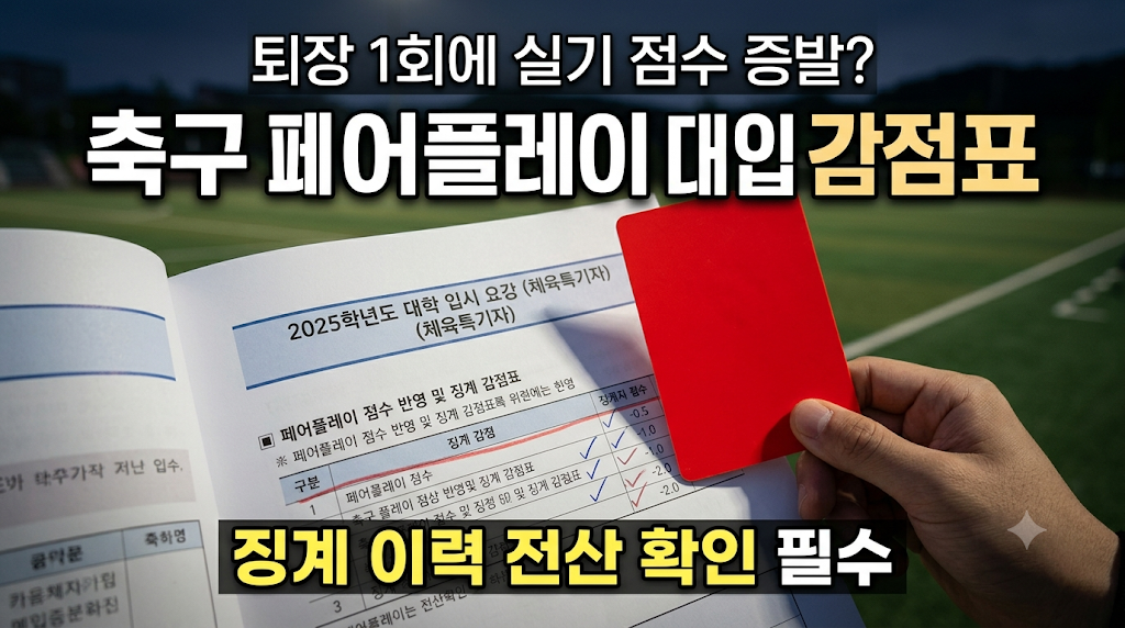 퇴장 한 번에 대학 문이 닫힌다? 고교 축구 페어플레이 점수와 징계의 숨은 감점표