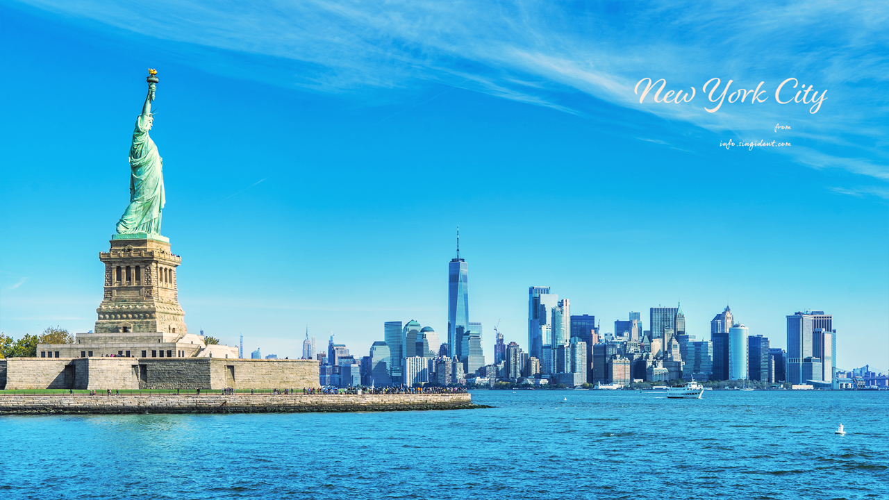 02 자유의 여신상과 빌딩숲 C - New York City 뉴욕배경화면