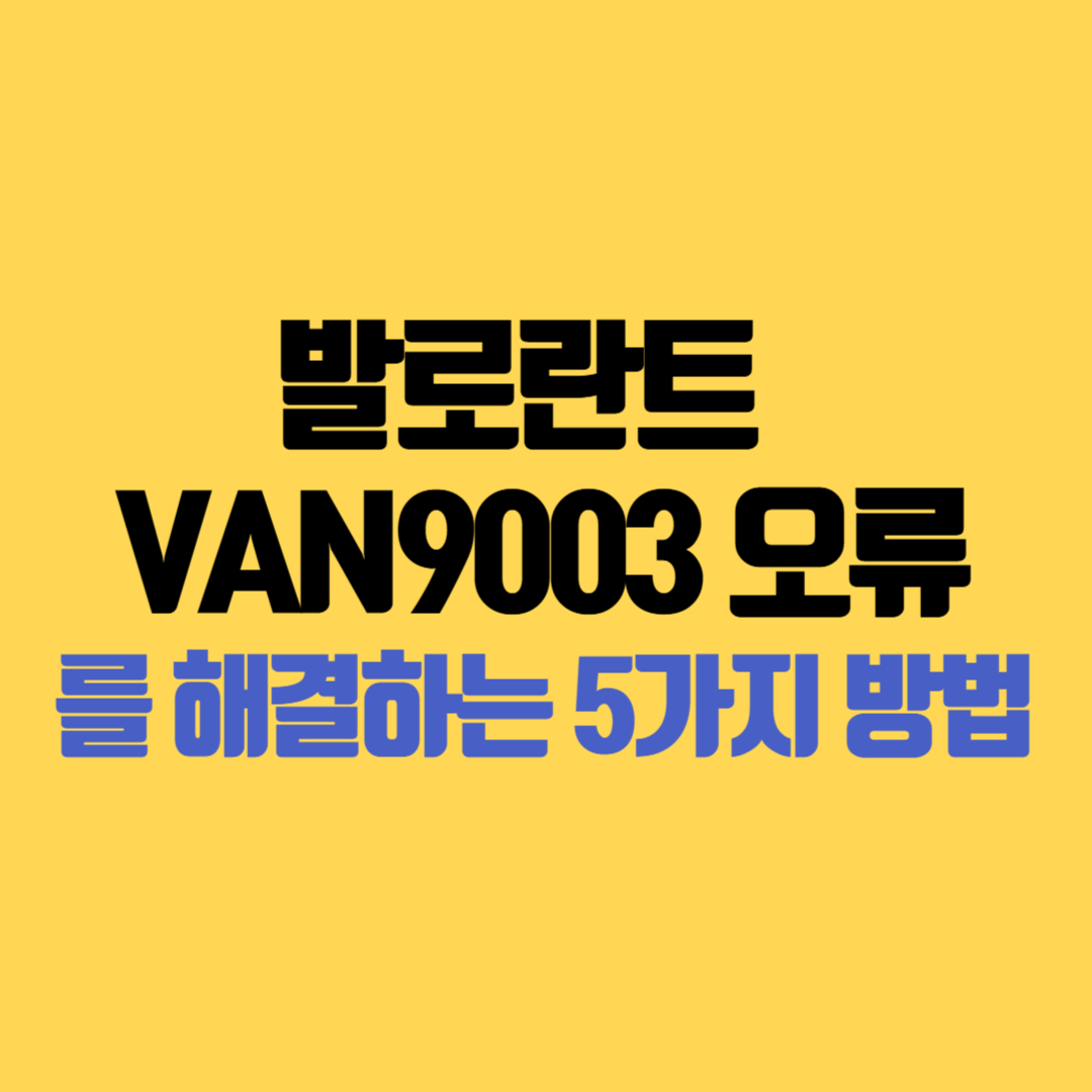 발로란트 VAN9003 오류를 해결하는 5가지 방법