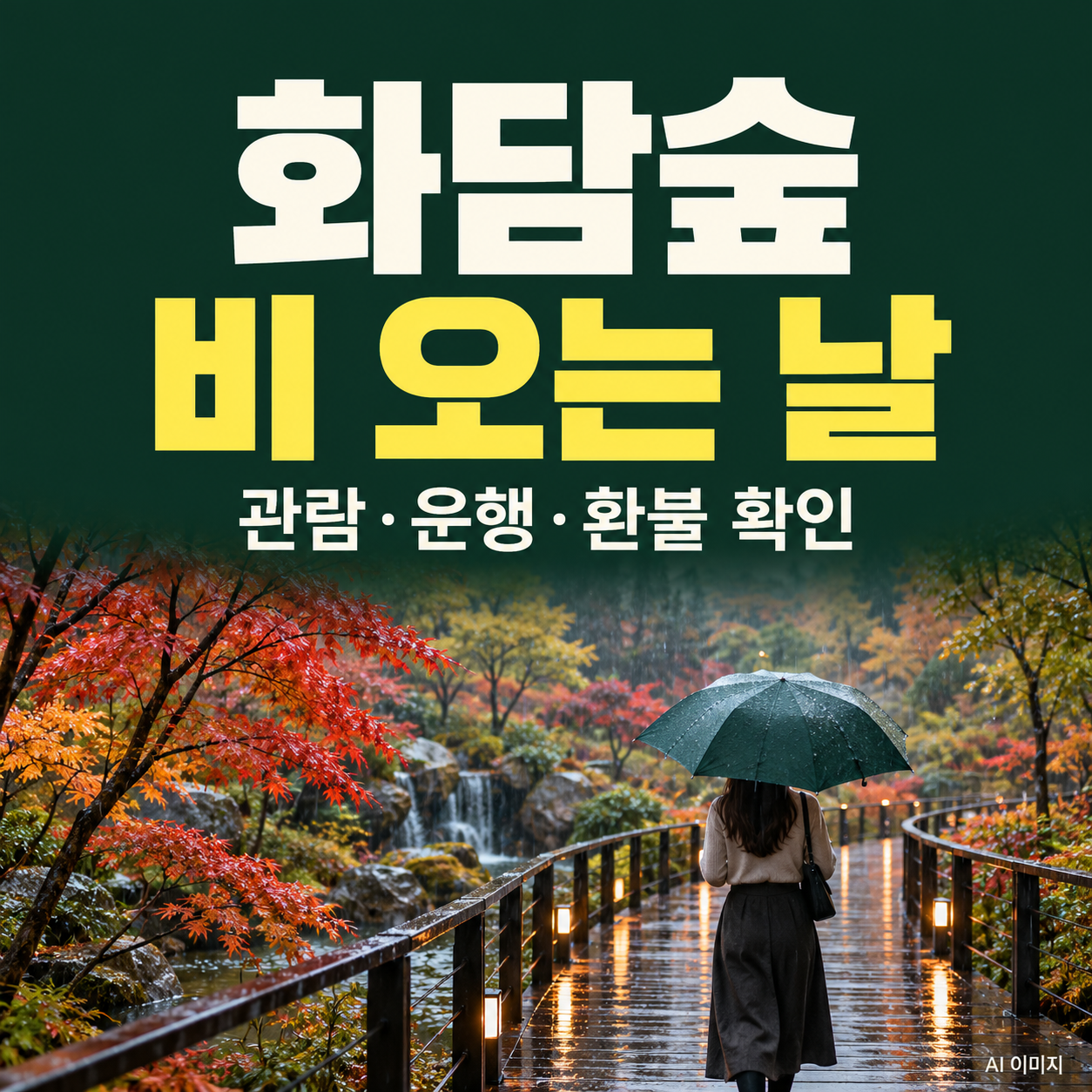 화담숲 비 오는 날｜관람&middot;모노레일 운행&middot;취소 환불 확인