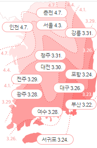 봄꽃 개화시기 2024년