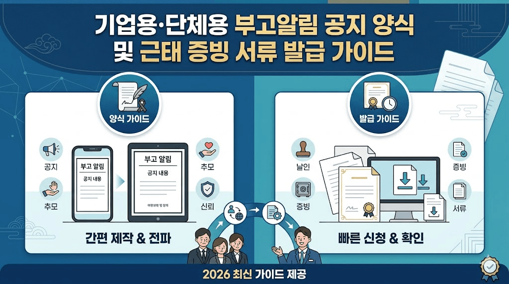 기업용&middot;단체용 부고알림 공지 양식 및 근태 증빙 서류 발급 가이드