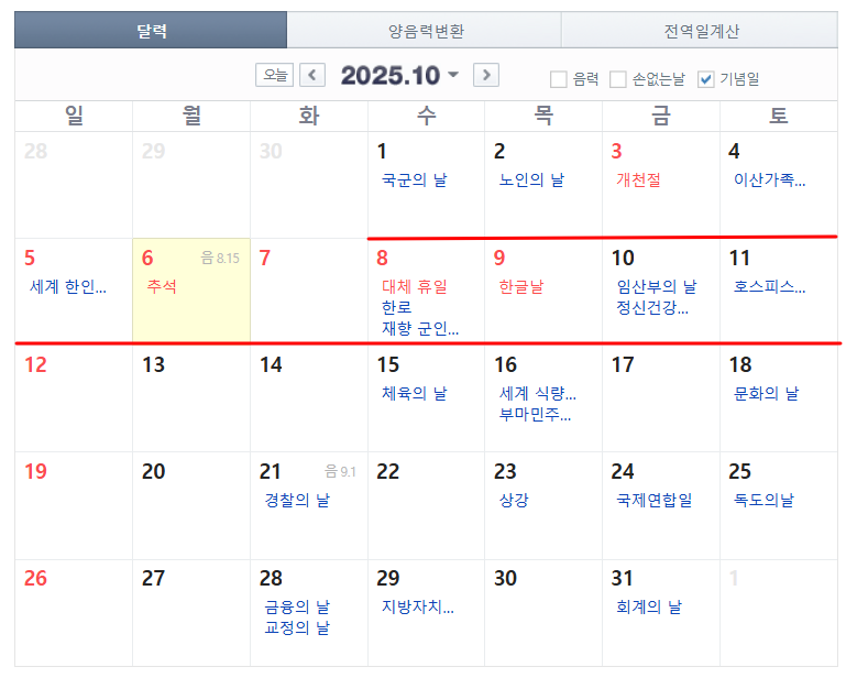 25년 추석명절