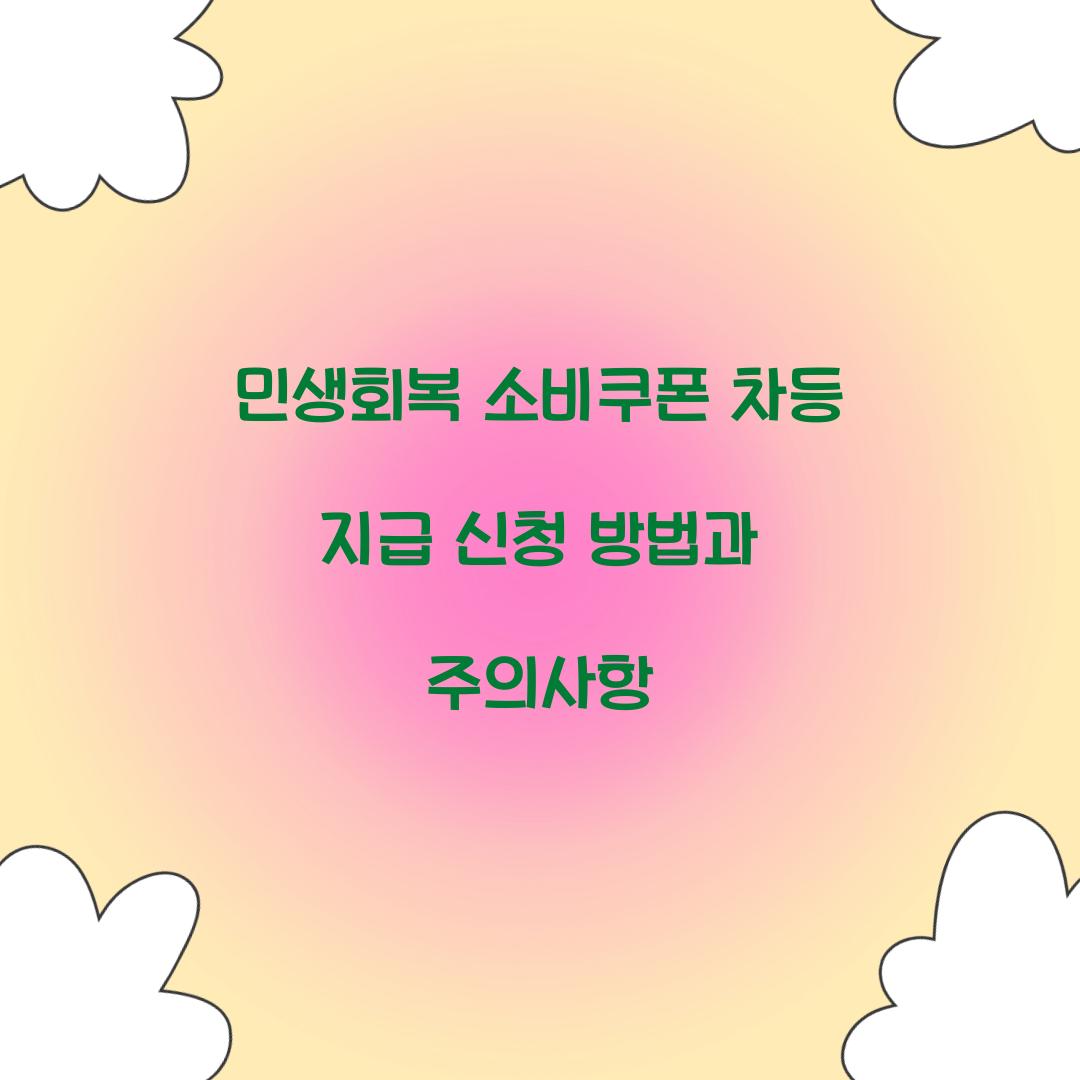 민생회복 소비쿠폰 차등 지급
