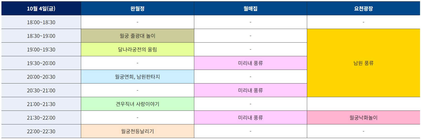 10월 4일(금) 일정
