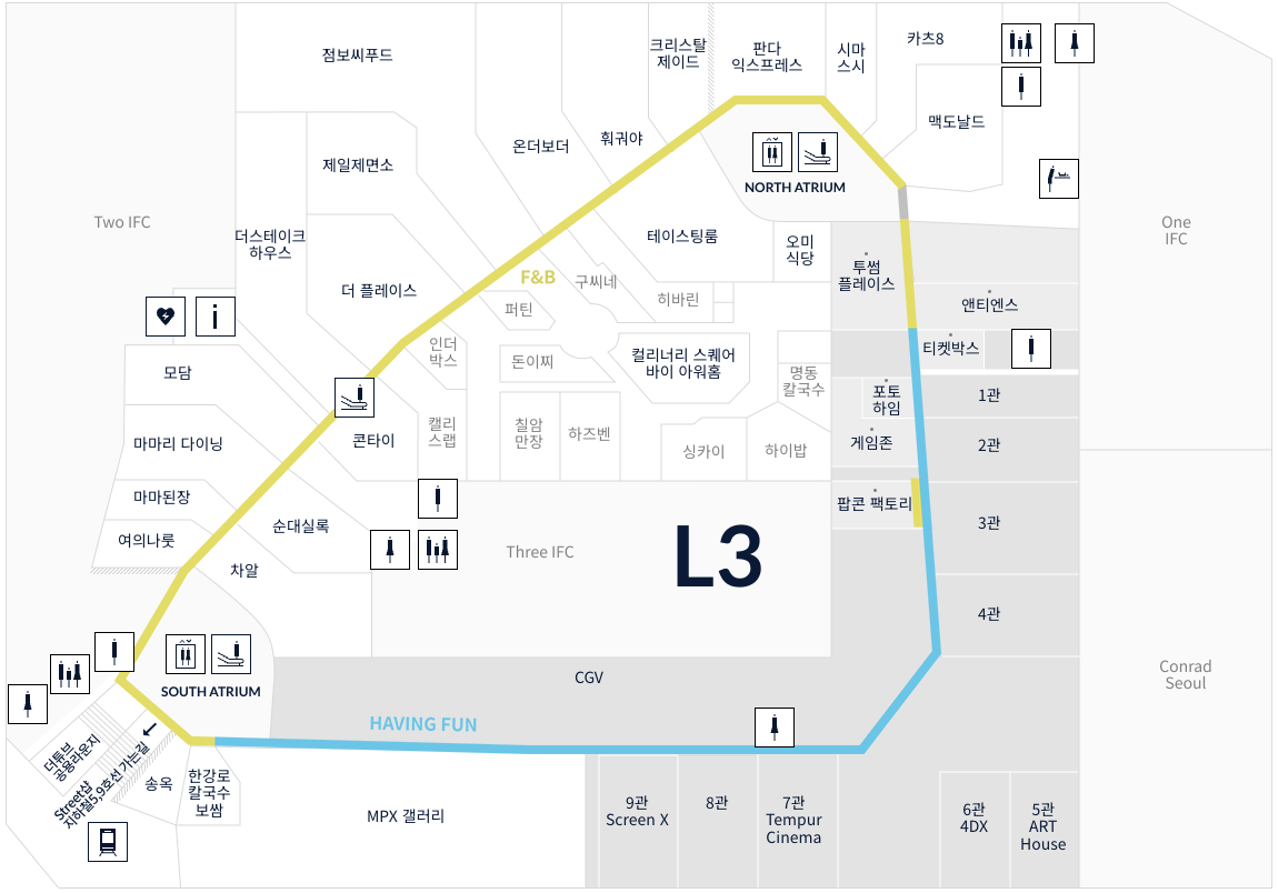 IFC몰 3층 약도
