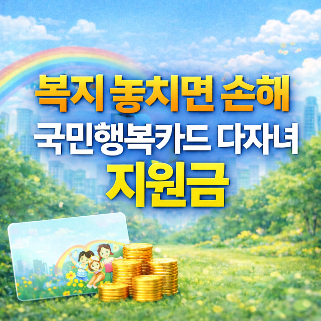 놓치면 후회할 2026 국민행복카드 다자녀 지원금 현실 정리