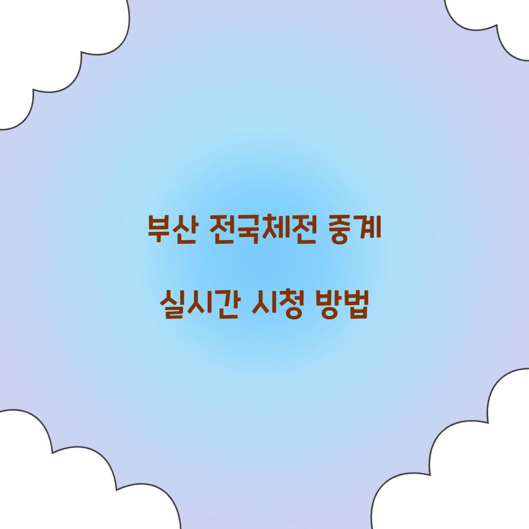 부산 전국체전 중계