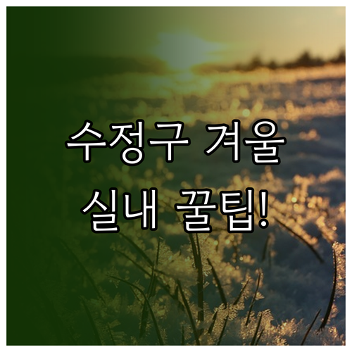 성남 수정구 겨울 산책로와 실내 문화..
