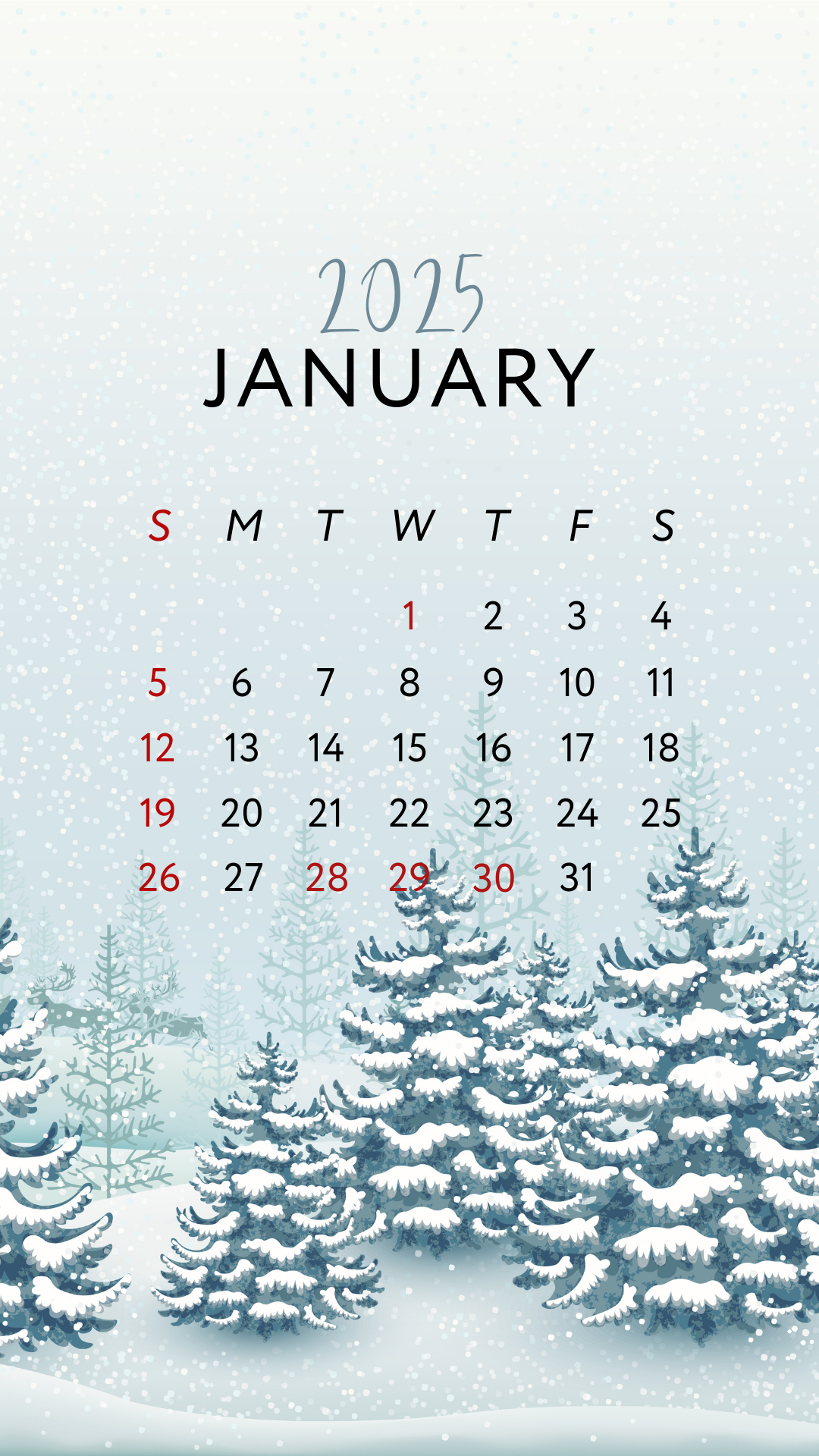 25년 1월 달력 스마트폰 배경화면 사진 이미지 모음