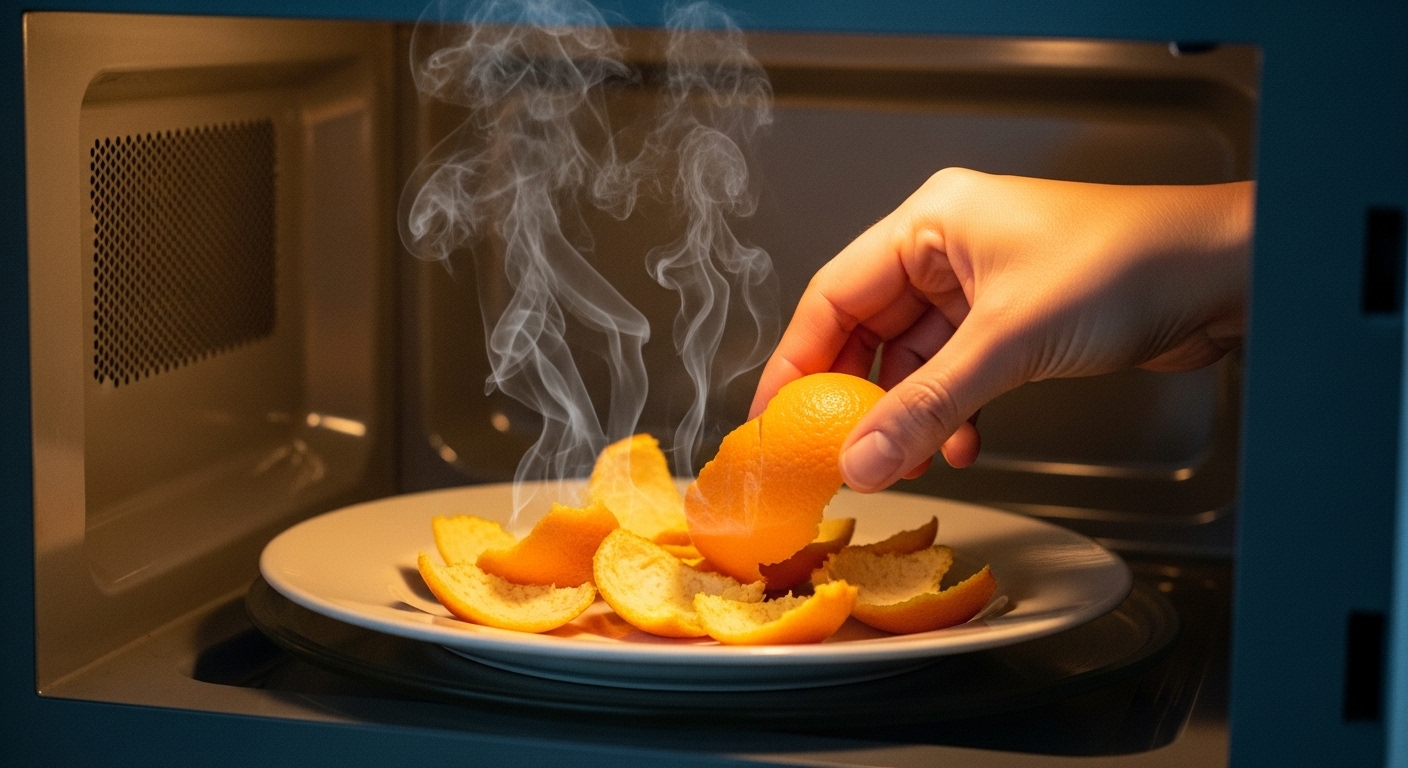 전자레인지 찌든 때 제거 1위 비결: 귤껍질 하나로 끝내는 5분 청소법