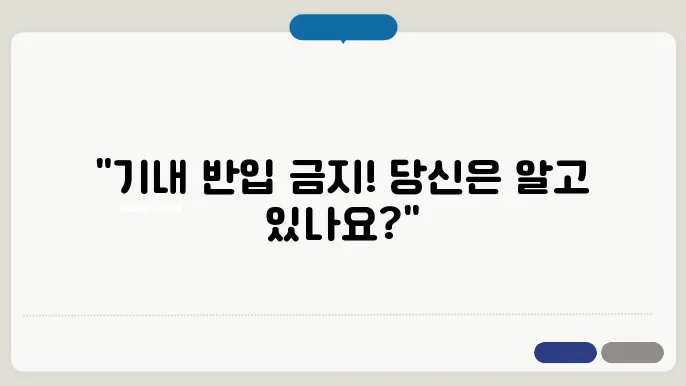 비행기 기내 반입 금지 물품