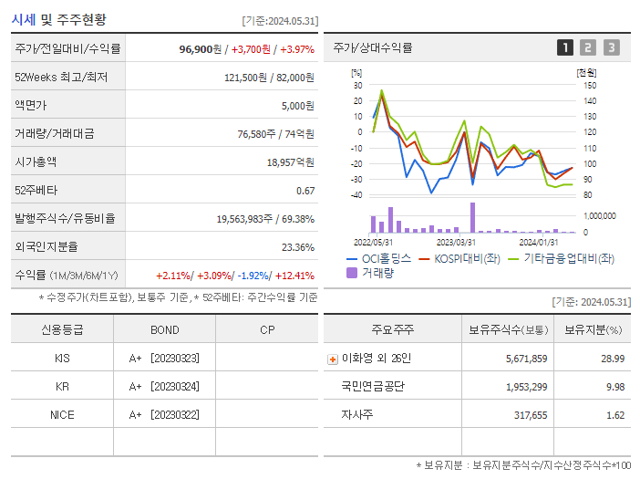 OCI홀딩스_기업개요