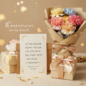 편지와 꽃다발