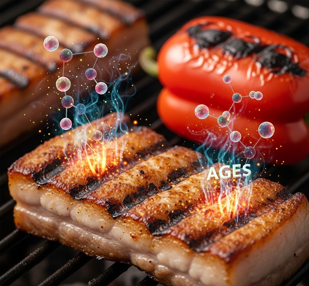 직화구이로 AGE가 만들어지는 사진