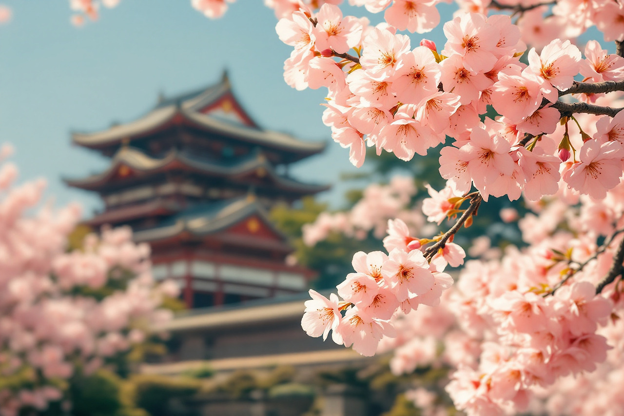 벚꽃이피어있는 풍경