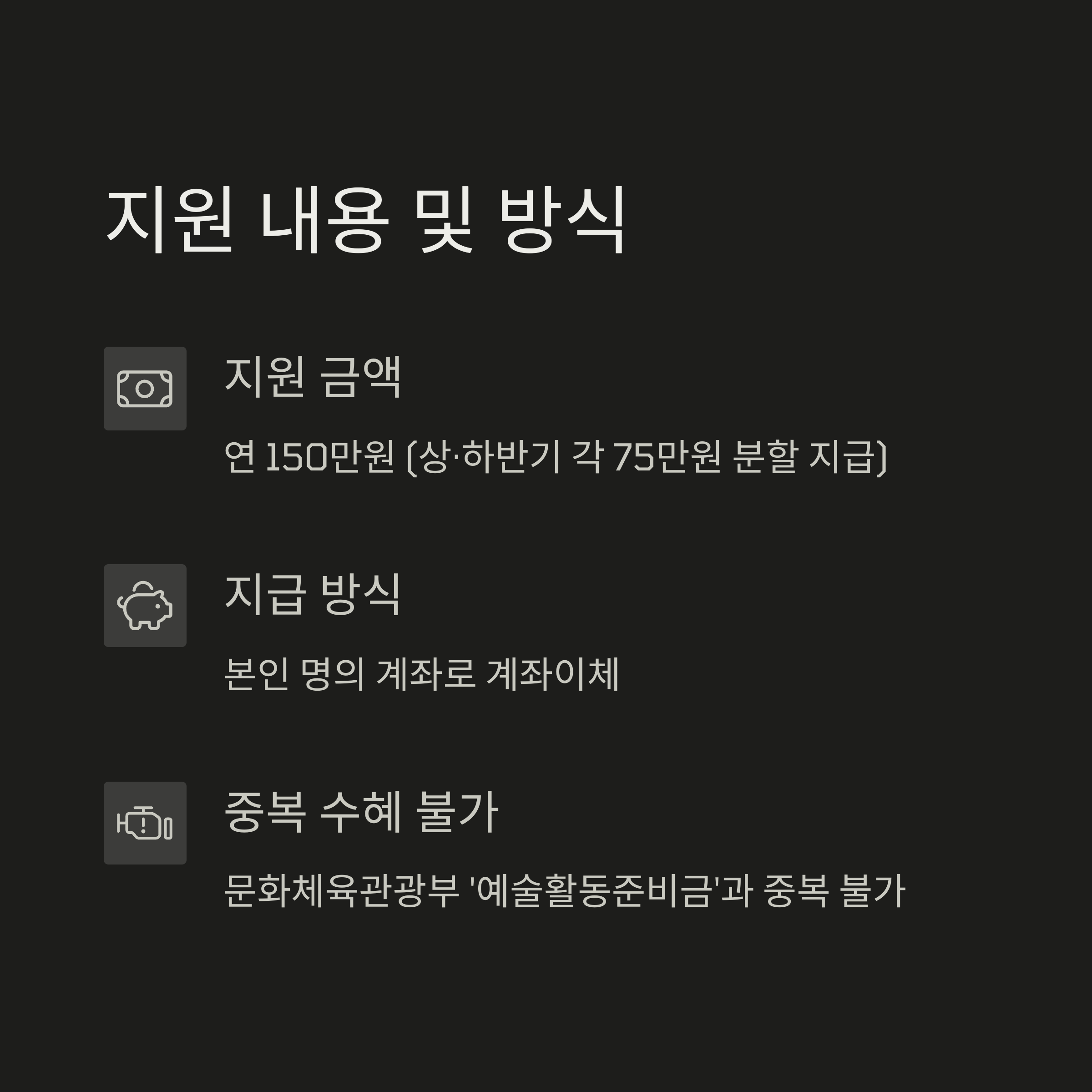 지원 내용 및 방식 정리