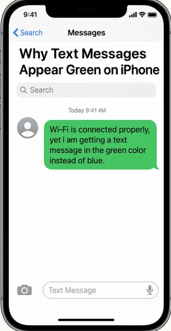 iPhone-Text message green