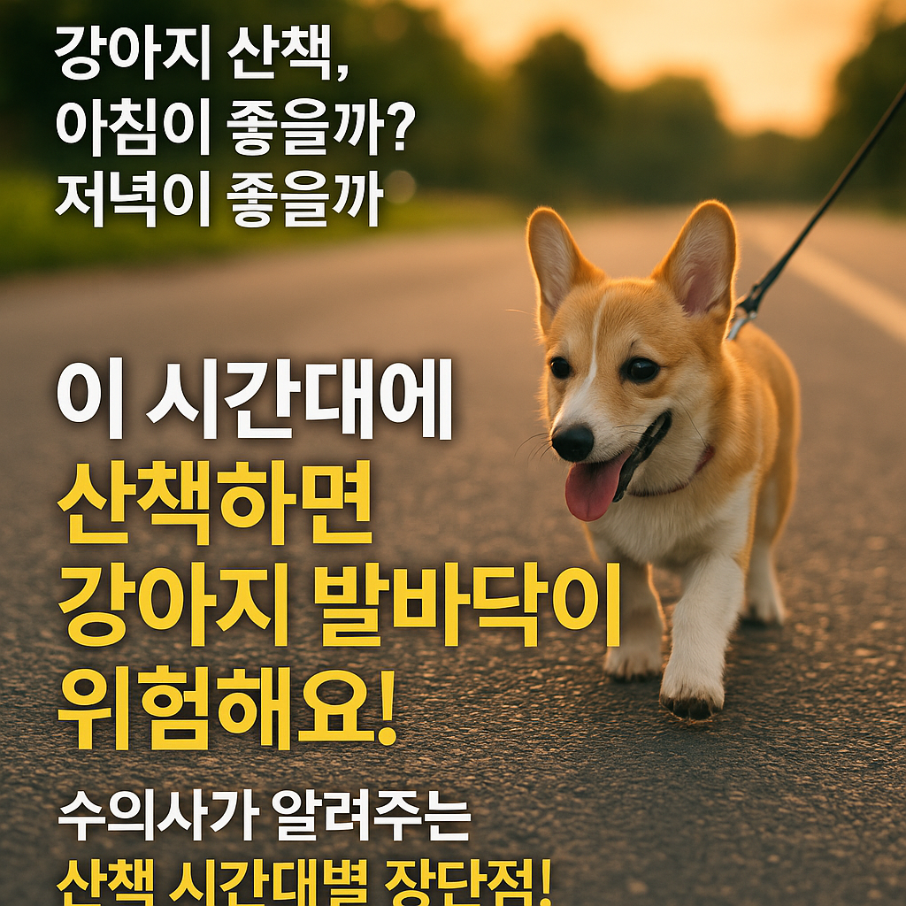 수의사가 말하는 강아지 산책 최적 시간대는? 아침 vs 저녁!