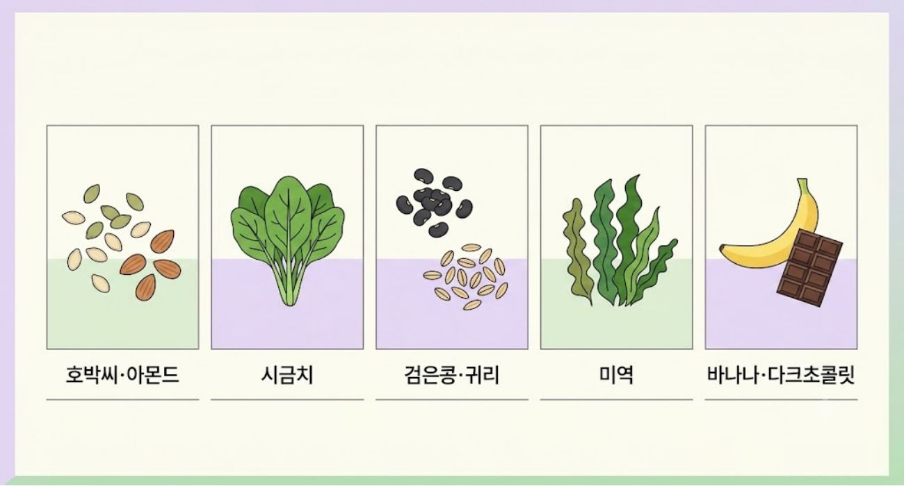 표로 정리된 텍스트 정보를 한눈에 보여주는 고화질 그리드 인포그래픽.