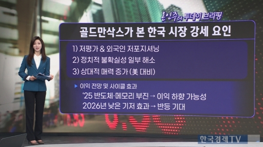 골드만삭스 한국시장 강세요인