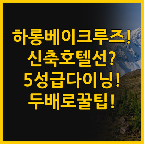 5성급 하롱베이 크루즈 두 배로 즐기..