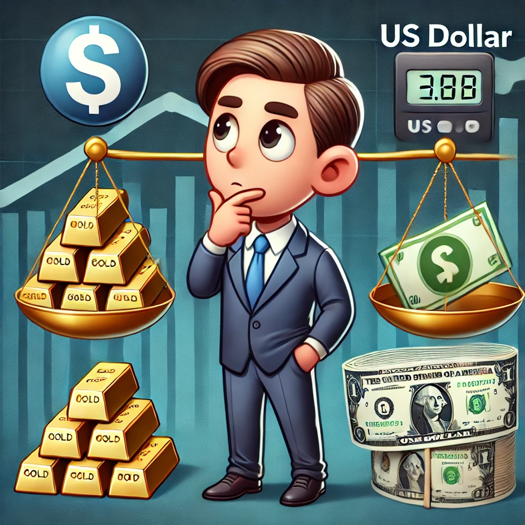 안전자산 투자를 위한 고민하는 사진