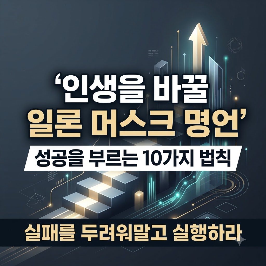 일론 머스크의 10가지 명언과 실패를 극복하는 실행력 정리
