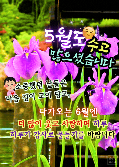 5월말 붓꽃 마지막주 인사말 이미지