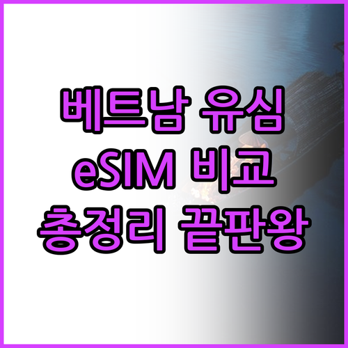 베트남 유심칩 eSIM 완벽 비교! 