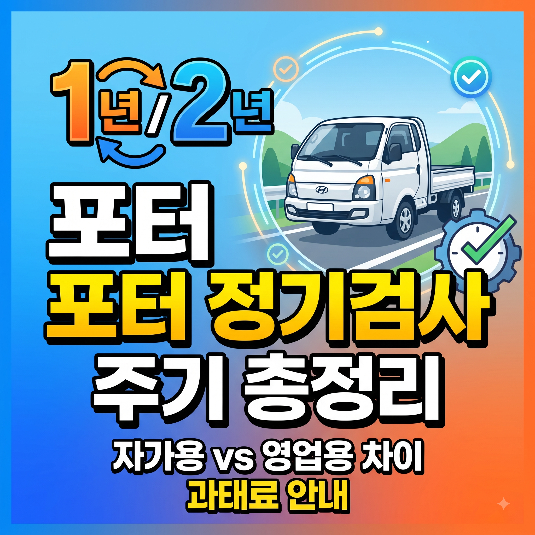 포터 정기검사 주기 완벽 정리: 자가용&middot;영업용 차이와 과태료 안내