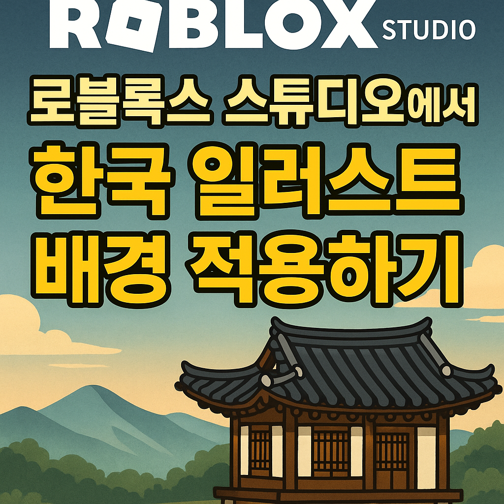 로블록스 스튜디오에서 Skybox나 Decal로 한국 일러스트 배경 적용하기