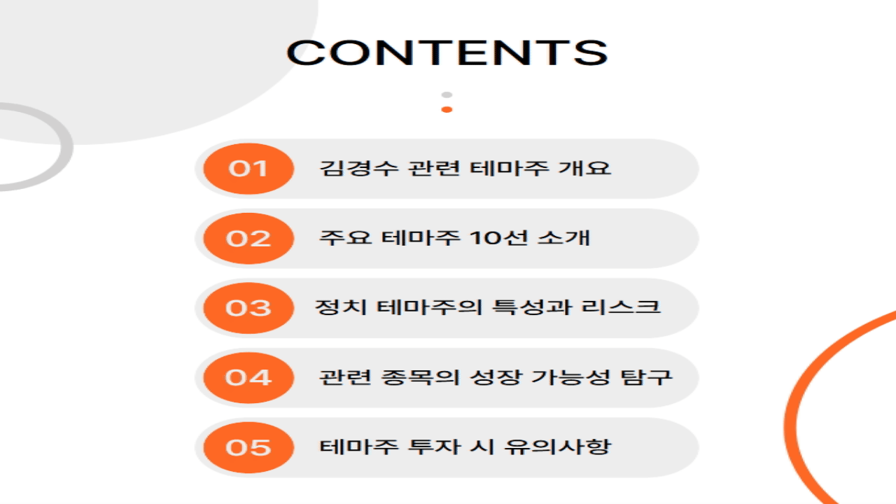 김경수 관련 주식 TOP 10