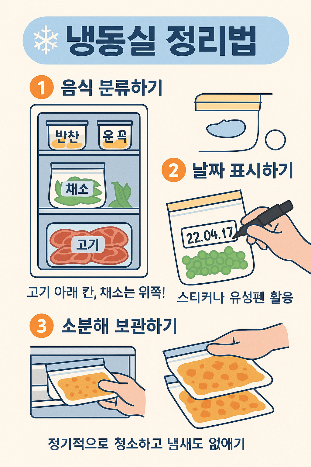 냉동실 정리법