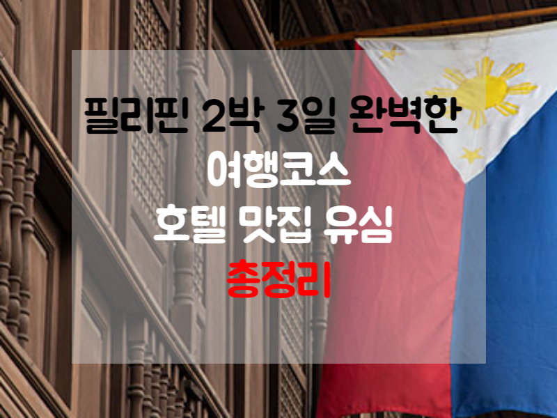 가족과 함께 떠나는 필리핀 여행 세부와 보홀 2박 3일 완벽한 관광 총정리