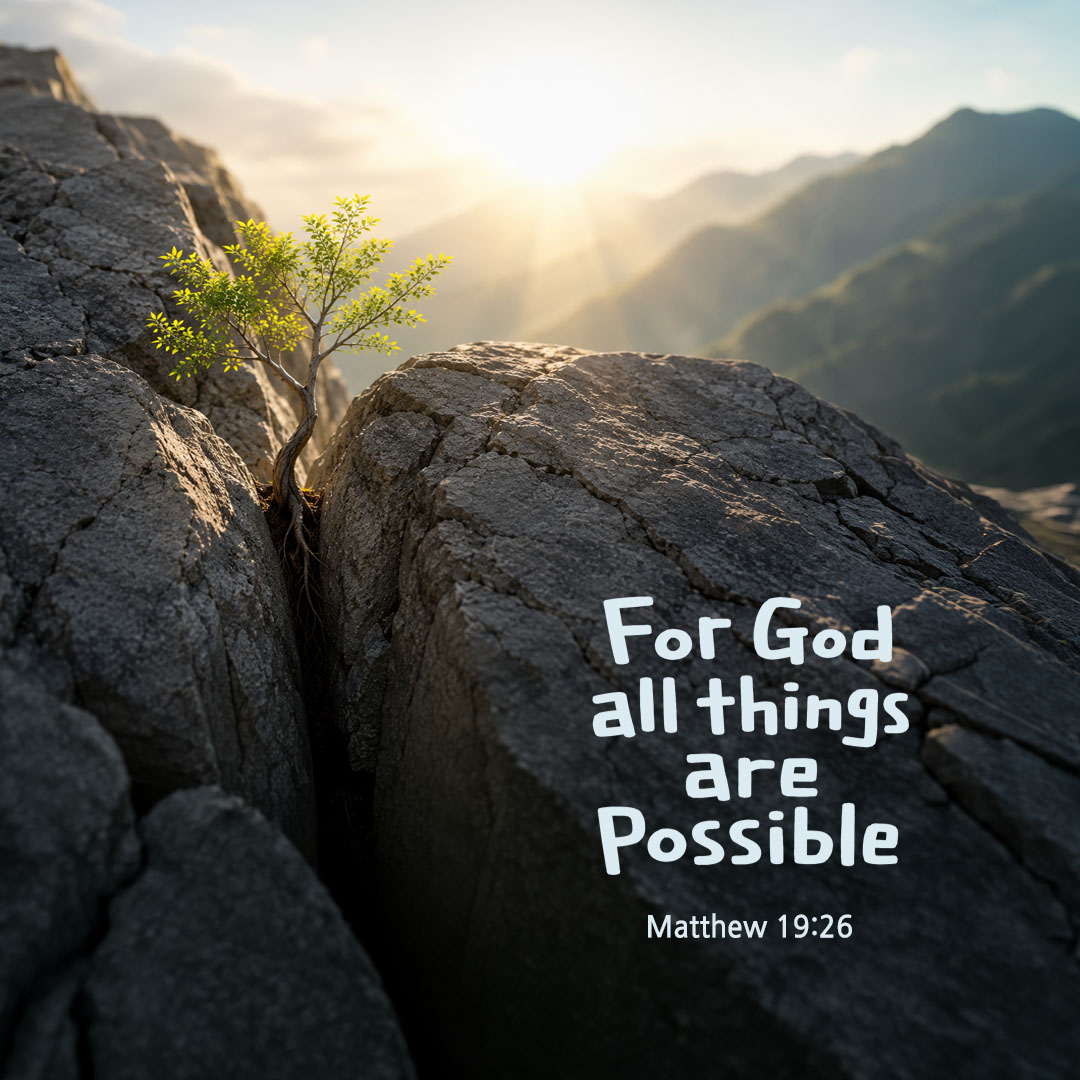 Today's Bible verse card Matthew 19:26 scripture image