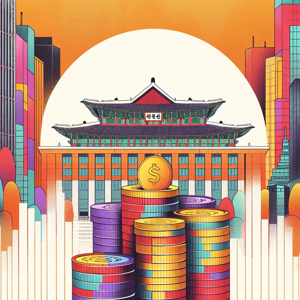 동전을 쌓아 놓은 그림