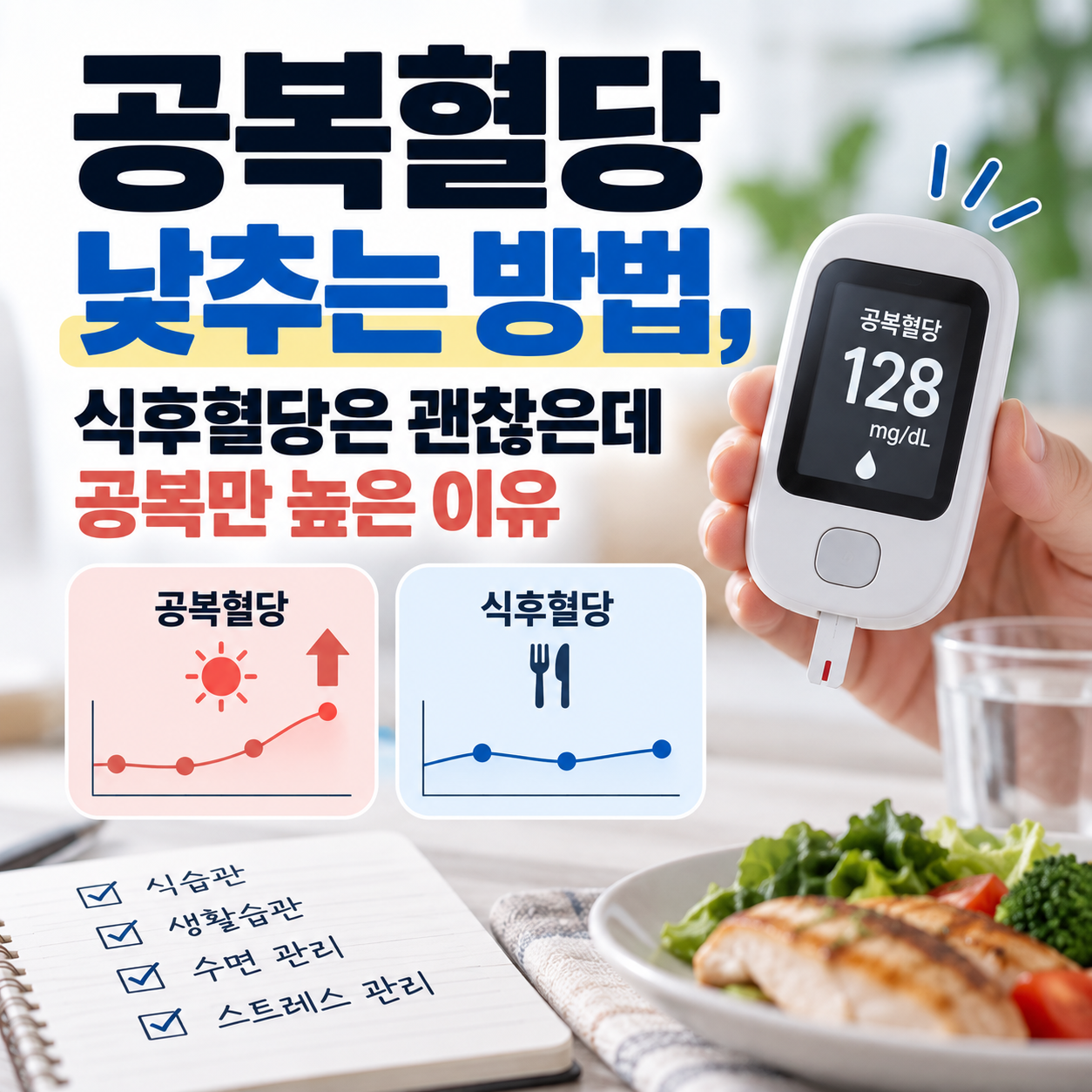 공복혈당 낮추는 방법, 식후혈당은 괜찮은데 공복만 높은 이유