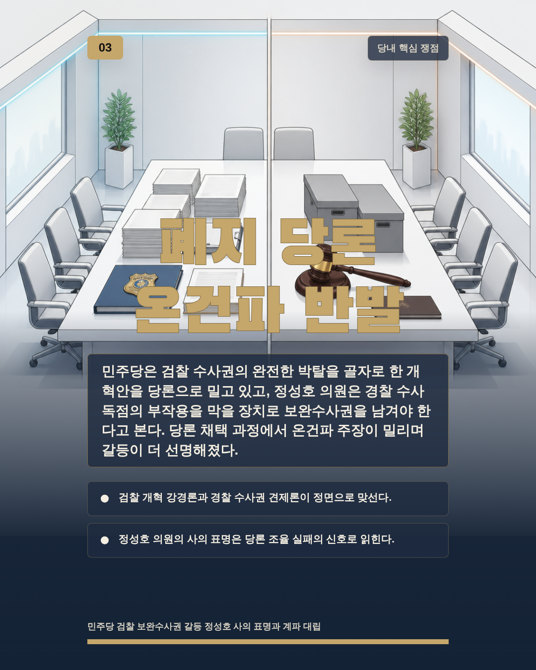 폐지 당론 온건파 반발