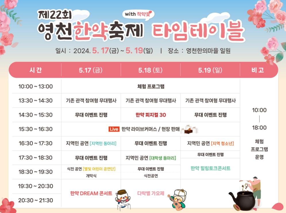 영천한약축제 행사일정