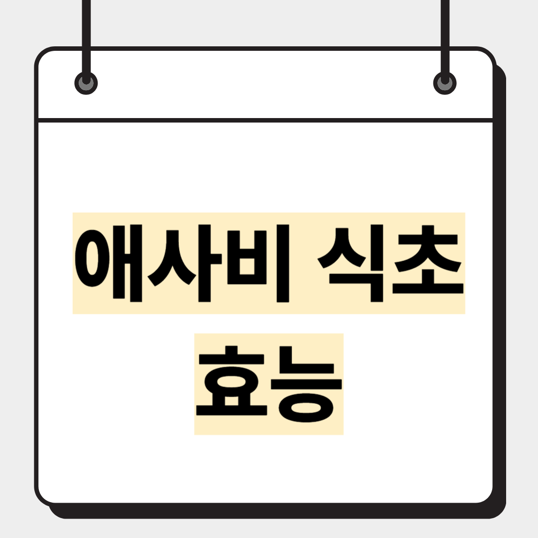 애사비 식초 효능