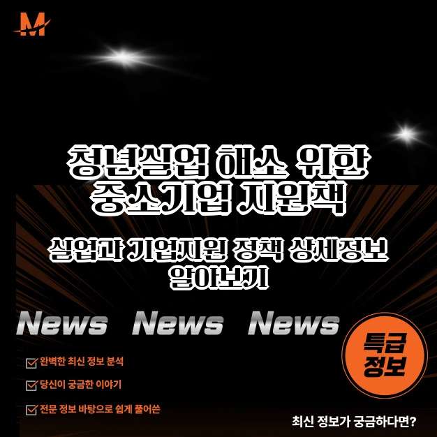 청년 실업 해소 중소기업 지원 정책