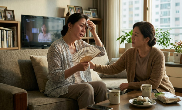 갱년기 증상인 더움이 있는 모습